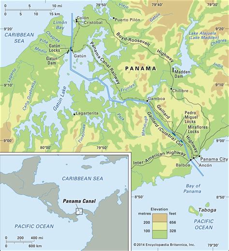 Panama Canal Map .